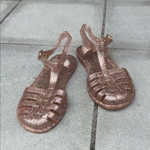 Old Navy Glittery Kids Jelly Sandals Pink and Multicolor Size 13